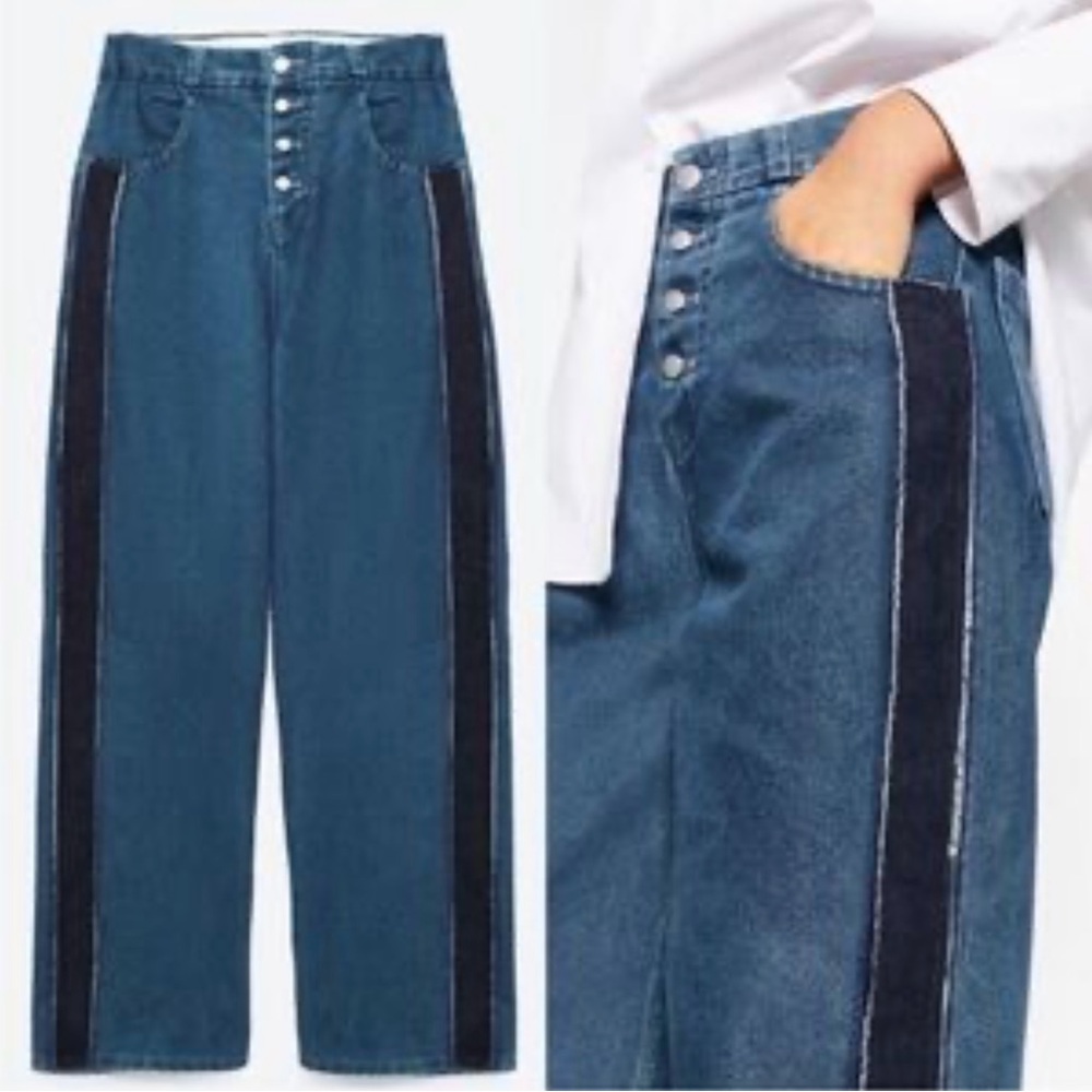 Zara Blue High Rise Jeans Classic Style